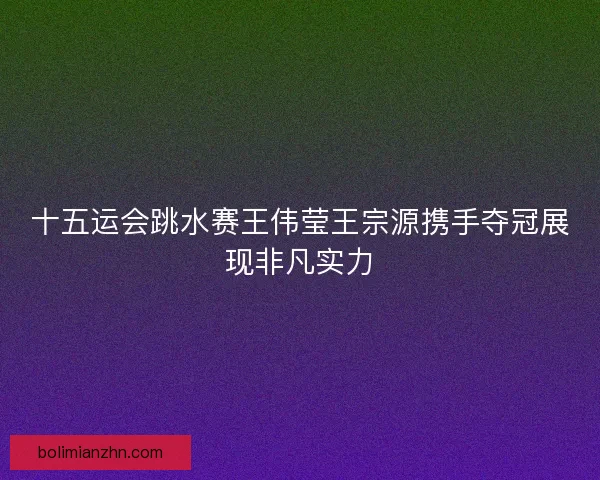十五运会跳水赛王伟莹王宗源携手夺冠展现非凡实力